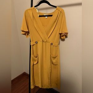 Monteau Yellow Midi Dress